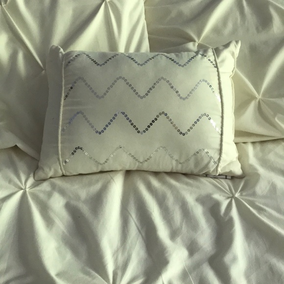 Cream Sequined Accent Pillow - Picture 3 of 7